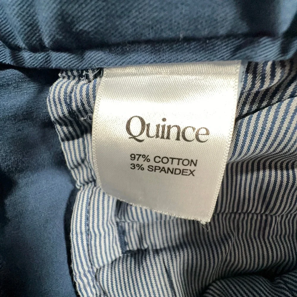Quince Chino Pants Mens 30x27 Blue Cotton Stretch Straight Leg Office Preppy